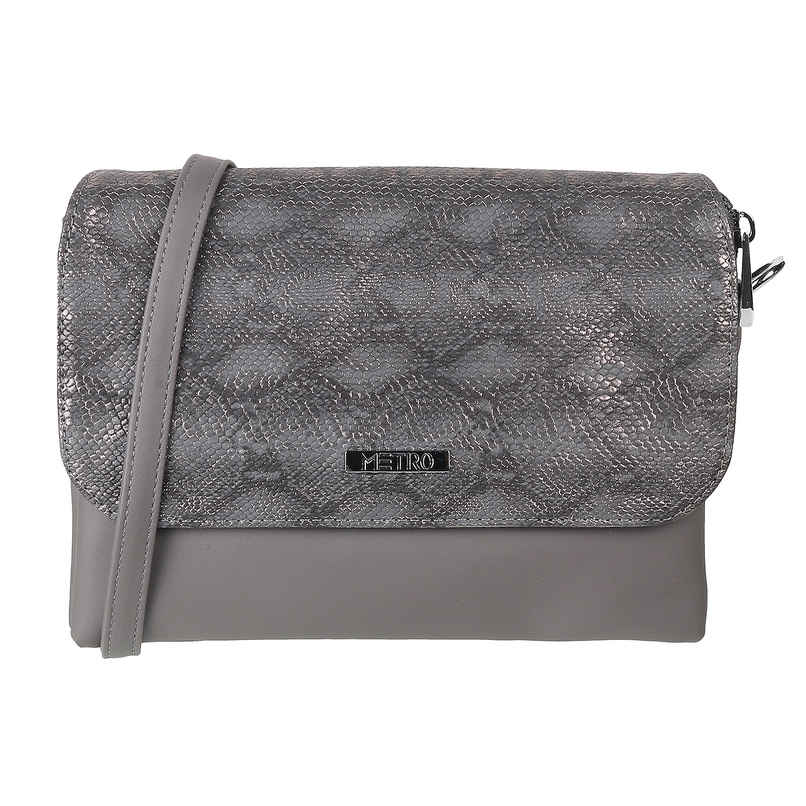 Metro Grey Synthetic Sling Bag for Women | 230-15-14
