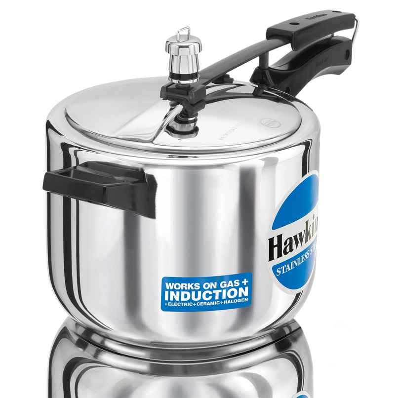 Hawkins 5 Litre Pressure Cooker, Stainless Steel Inner Lid Cooker, Induction Cooker, Silver (Hss50) Hawkins 5 Litre Pressure Cooker, Stainless Steel Inner Lid Cooker, Induction Cooker, Silver (Hss50)