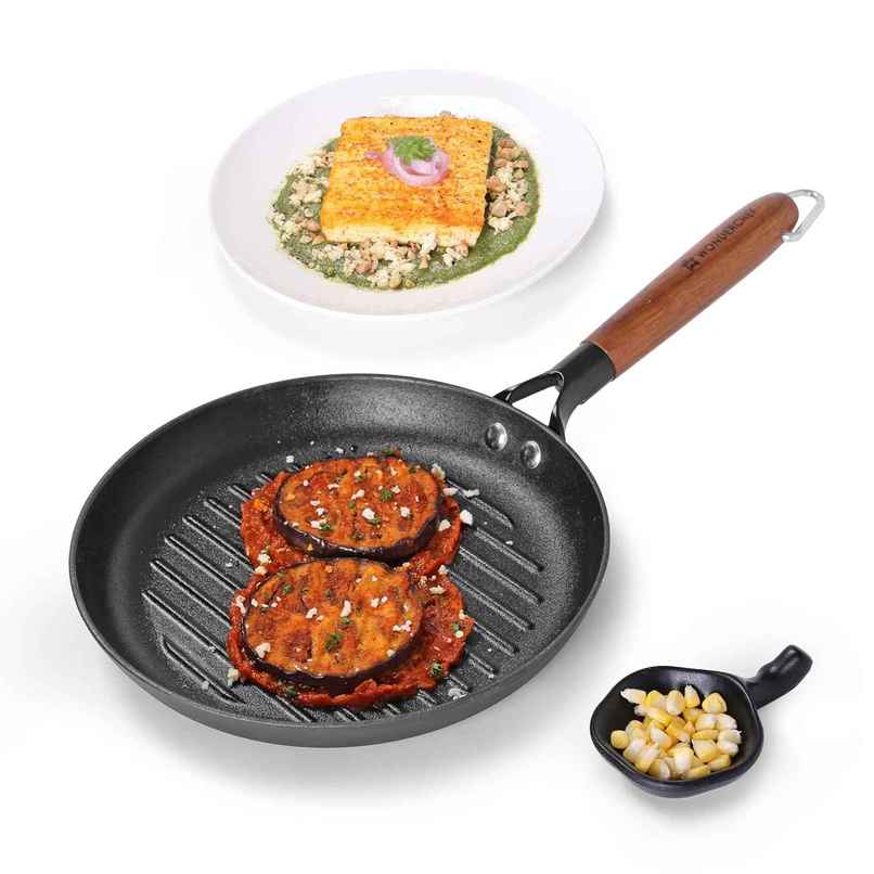 Wonderchef Pre-Seasoned Ferro Light 24Cm Grill Pan| 2.5Mm Wonderchef Pre-Seasoned Ferro Light 24Cm Grill Pan| 2.5Mm