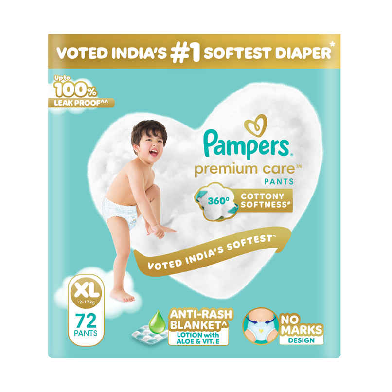 Pampers Premium Care Pants XL 72 | No Marks Design | India's Softest Diaper