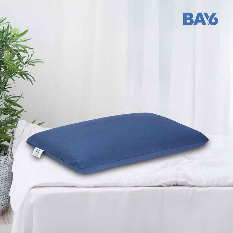 BAY6 Memory Foam Pillow For Kids - Rectangle, Soft Blue | 50 X 30 cm