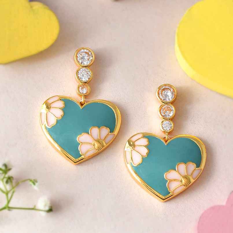 Voylla Valentine's Day Camellia Drop Earrings