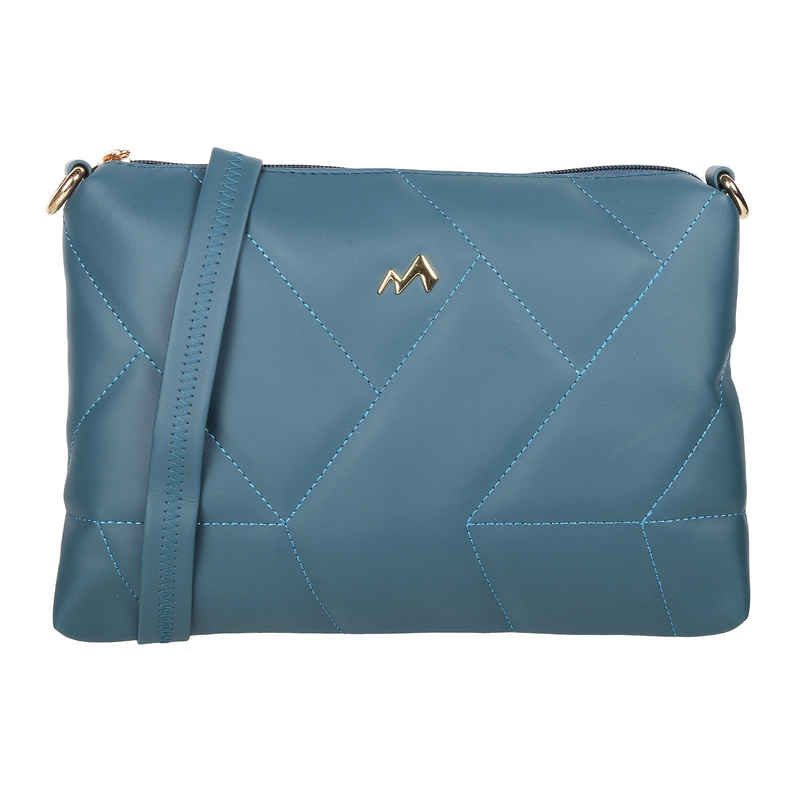 Metro Blue Synthetic Sling Bag for Women | 66-8390-45