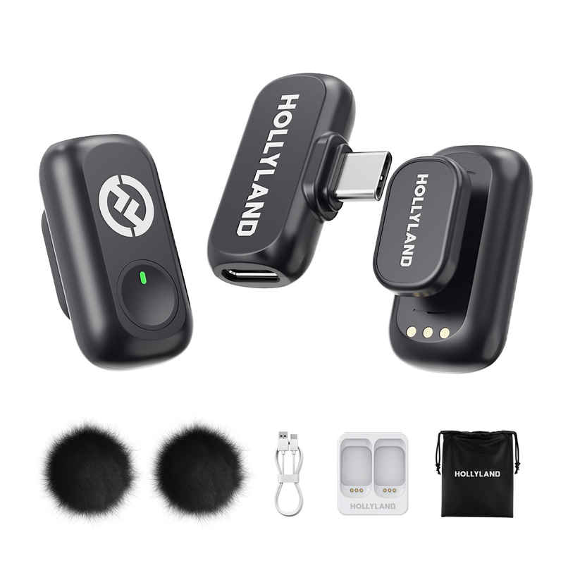 Hollyland Lark A1 Mini Duo(Type -C) Wireless Microphone | Black