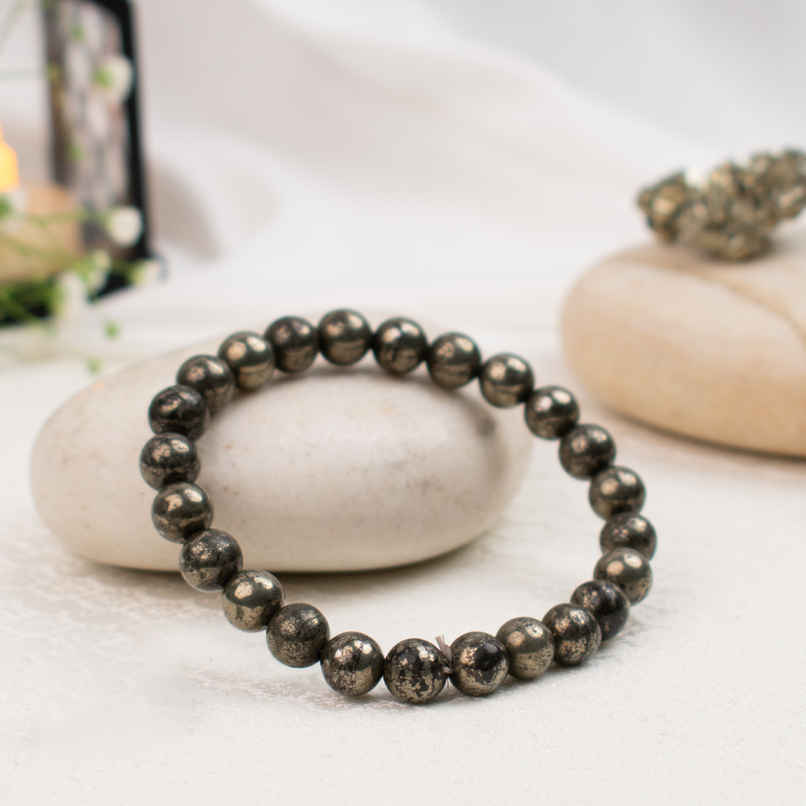 Astrotalk Raw Pyrite Bracelet | Natural Gemstones | Pack of 1 Astrotalk Raw Pyrite Bracelet | Natural Gemstones | Pack of 1