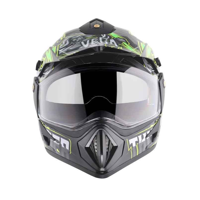 Vega Off Road D/V Thunder Lightweight Full Helmet- Black Green - M