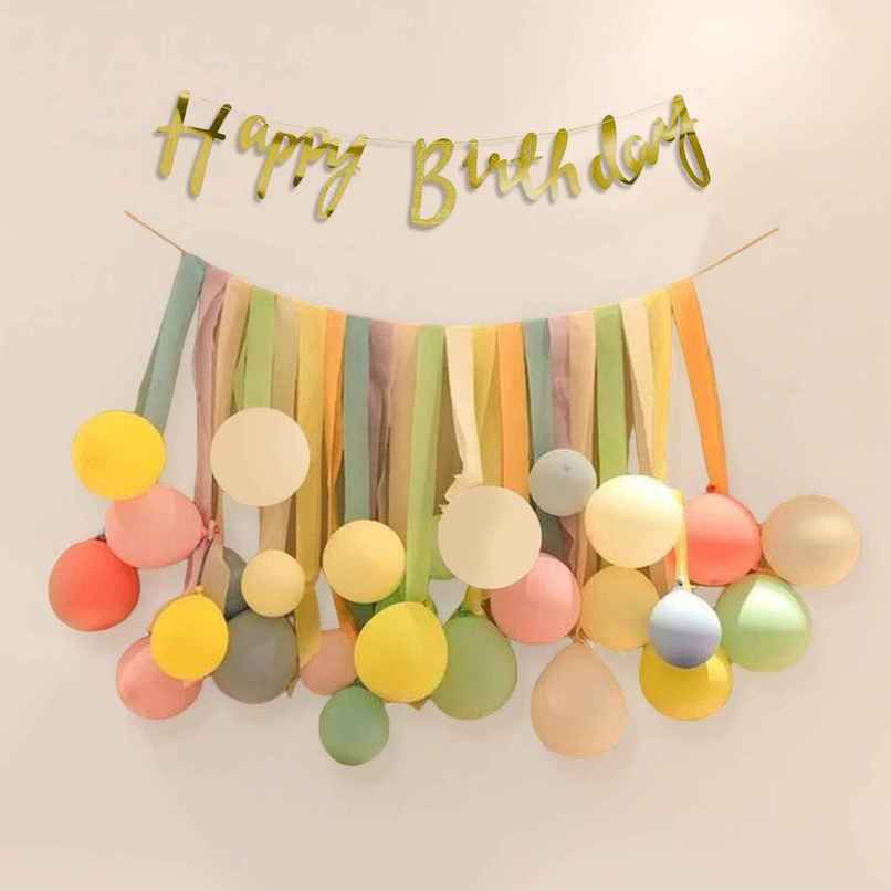 Party Propz Pastel Multicolor Happy Birthday Decorations - Pack Of 68