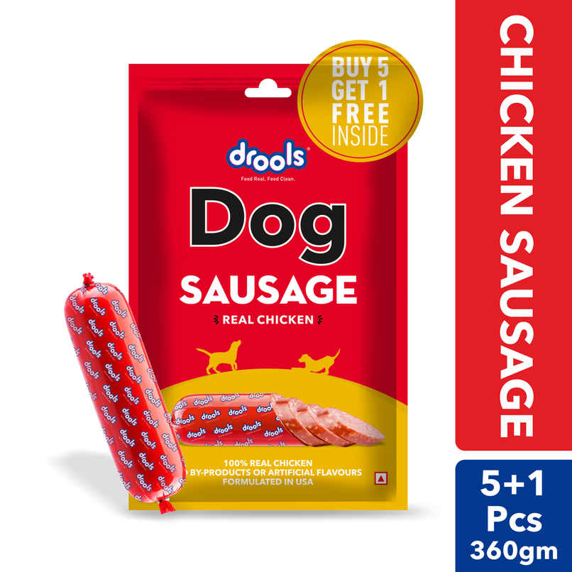 Drools 100% Real Chicken Sausage Dog Treat - Pack of 6