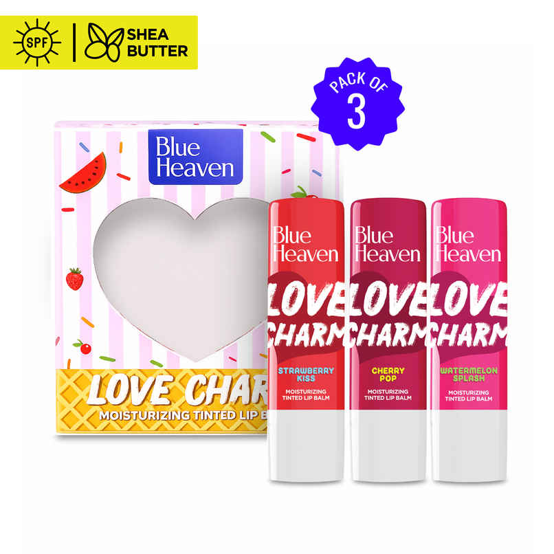 Blue Heaven Love Charm Tinted Lip Balm with Shea Butter SPF