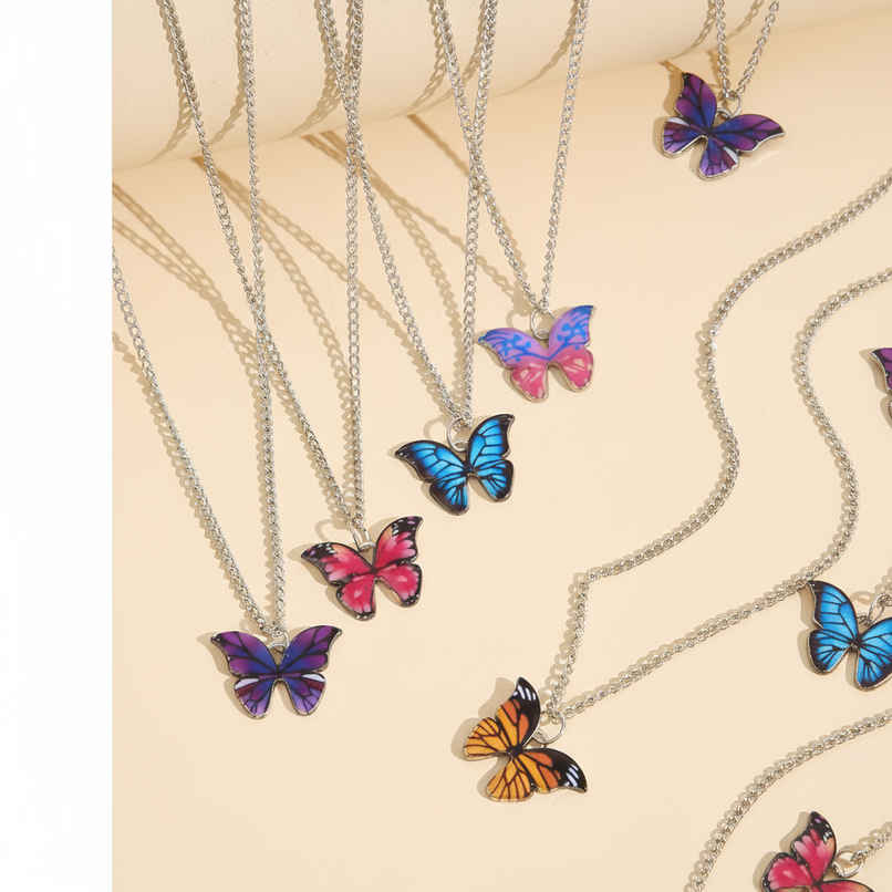 Shining Diva Fashion 5 Pcs Latest Stylish Butterfly Necklace Set for Women and Girls | Rrsd15817np