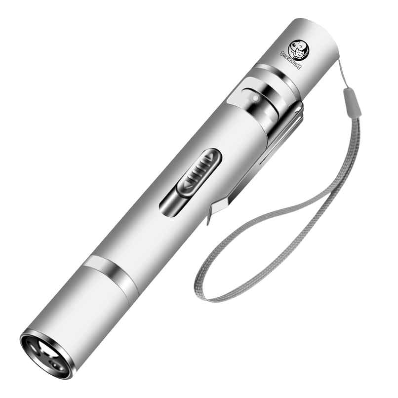 Foodie Puppies 3 in 1 USB Cat Teasing Laser Pointer Silver