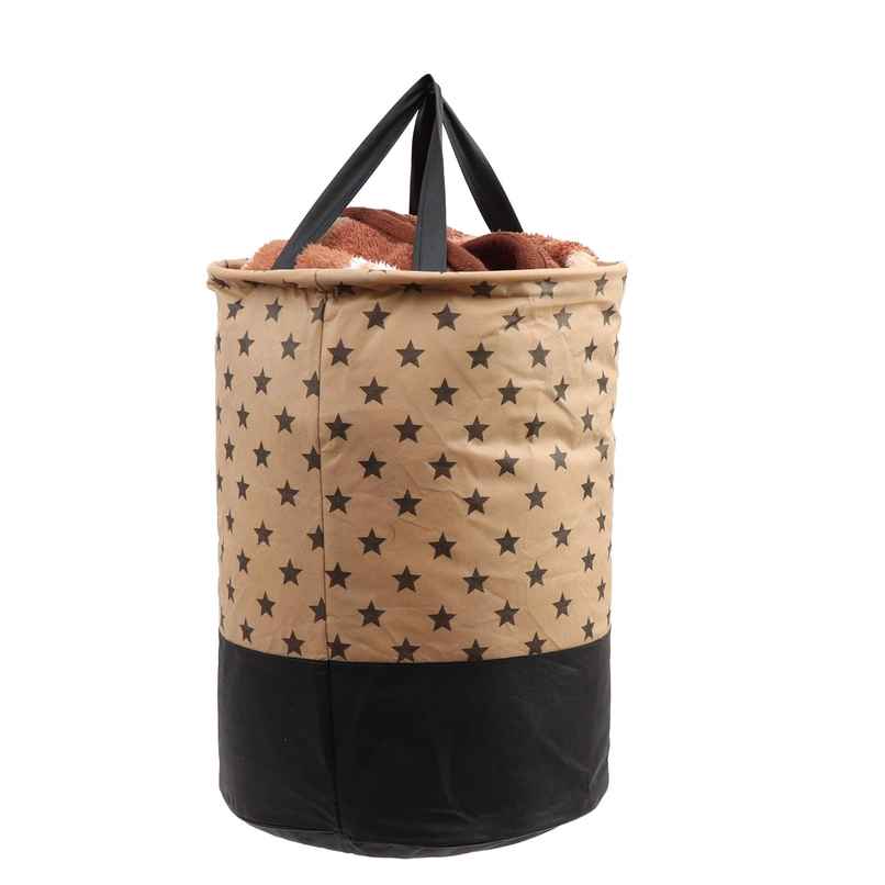 Perpetual 45L Waterproof Laundry Basket | Foldable Storage Bag with Handle (BrownStar)