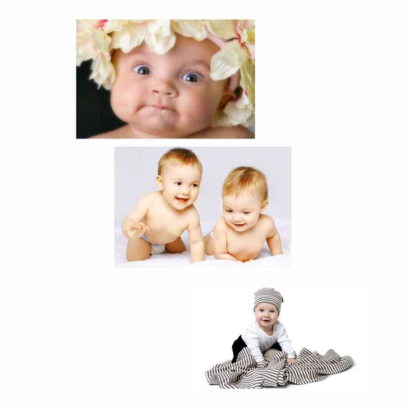 Paper Plane Design New Born Cute Baby Smiling Baby Wall Posters | Set Of 3 | Size 12 x 18 Inch- D59