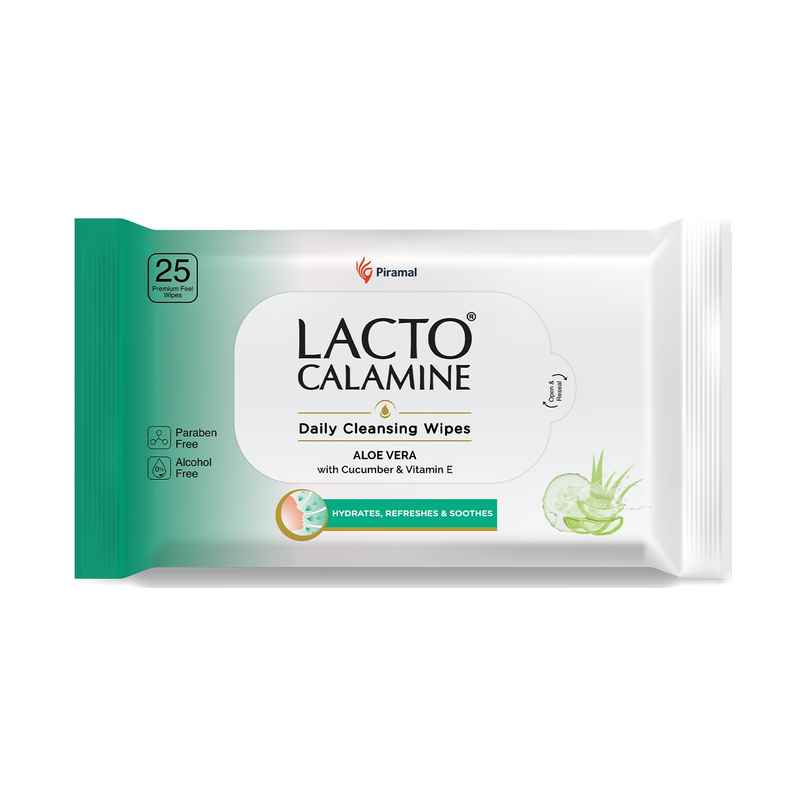 Lacto Calamine Makeup Remover Wipes With Aloe Vera, Cucumber And Vitamin E