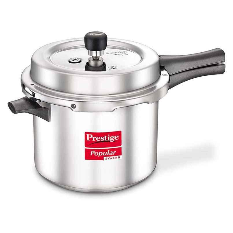 Prestige Popular Svachh Virgin Aluminium Spillage Control Pressure Cooker, 5 L (Silver) Prestige Popular Svachh Virgin Aluminium Spillage Control Pressure Cooker, 5 L (Silver)