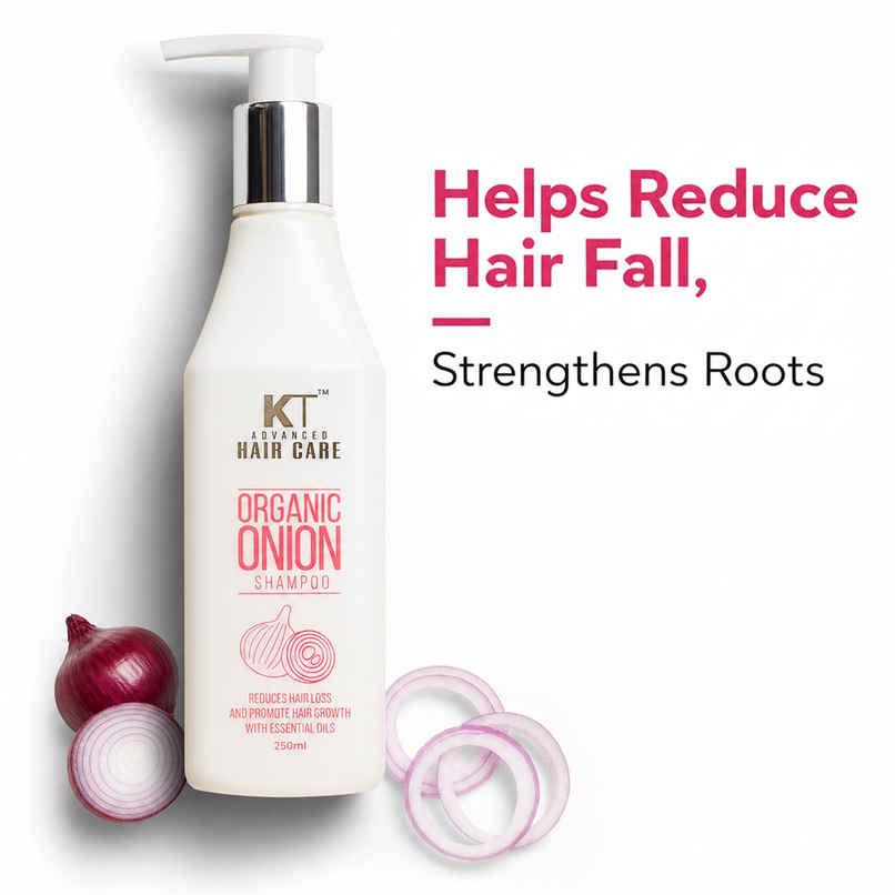 KT Professional Organic Onion Shampoo | Hair Fall Control with Essential Oils & Aloe Vera