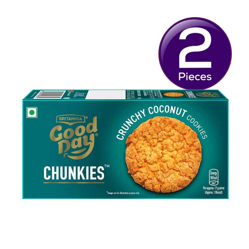 Britannia Good Day Chunkies Coconut Flavoured Biscuits | Combo Britannia Good Day Chunkies Coconut Flavoured Biscuits | Combo