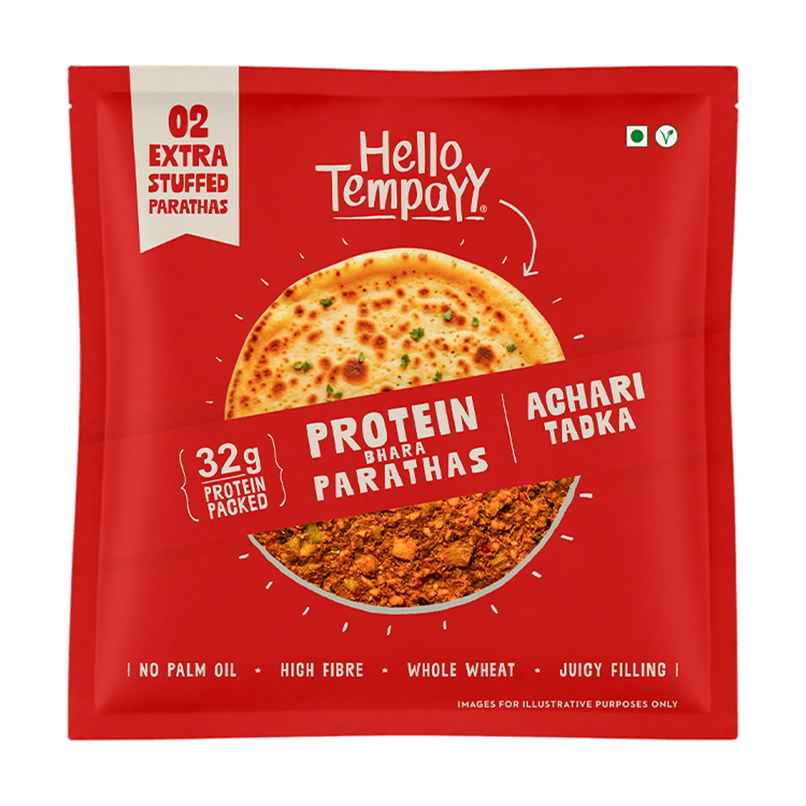 Hello Tempayy Achari Protein Parathas - 32g Protein Hello Tempayy Achari Protein Parathas - 32g Protein