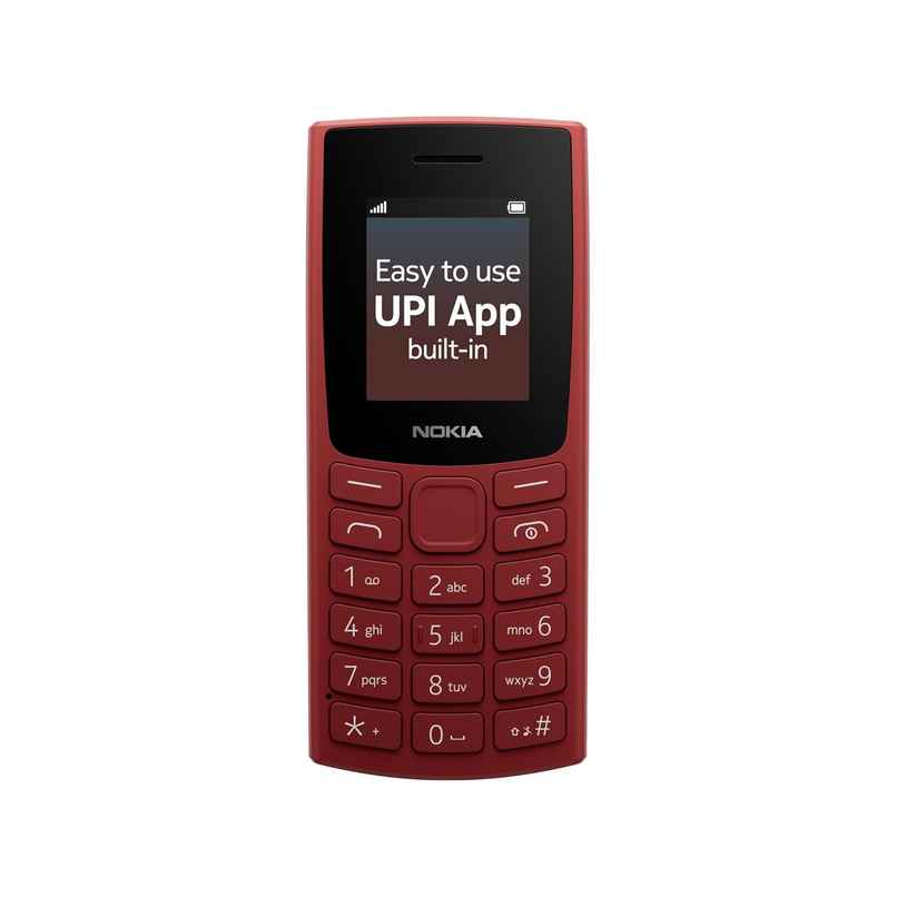 Nokia All-New 105 Single Sim Keypad Phone with Built-in UPI Payments | Long-Lasting Battery | Red