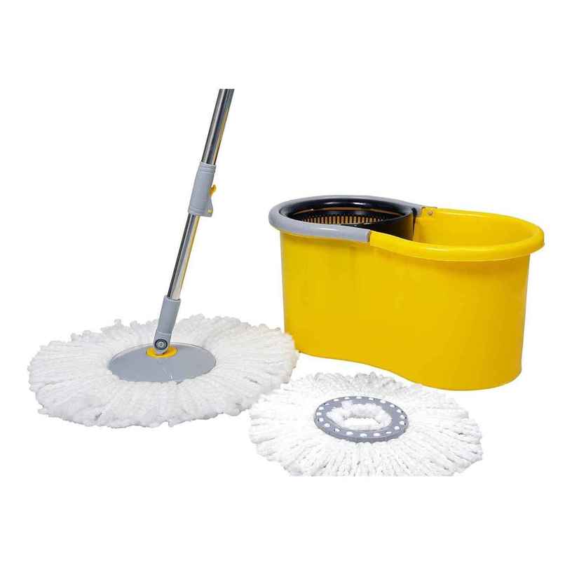 Esquire Elegant 360 Spin Bucket Mop Set With Additional Refill - Yellow Color Esquire Elegant 360 Spin Bucket Mop Set With Additional Refill - Yellow Color