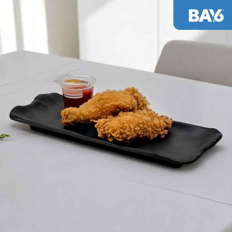 BAY6 Melamine Long Platter-Large- 12*4.5 Inch - Black BAY6 Melamine Long Platter-Large- 12*4.5 Inch - Black