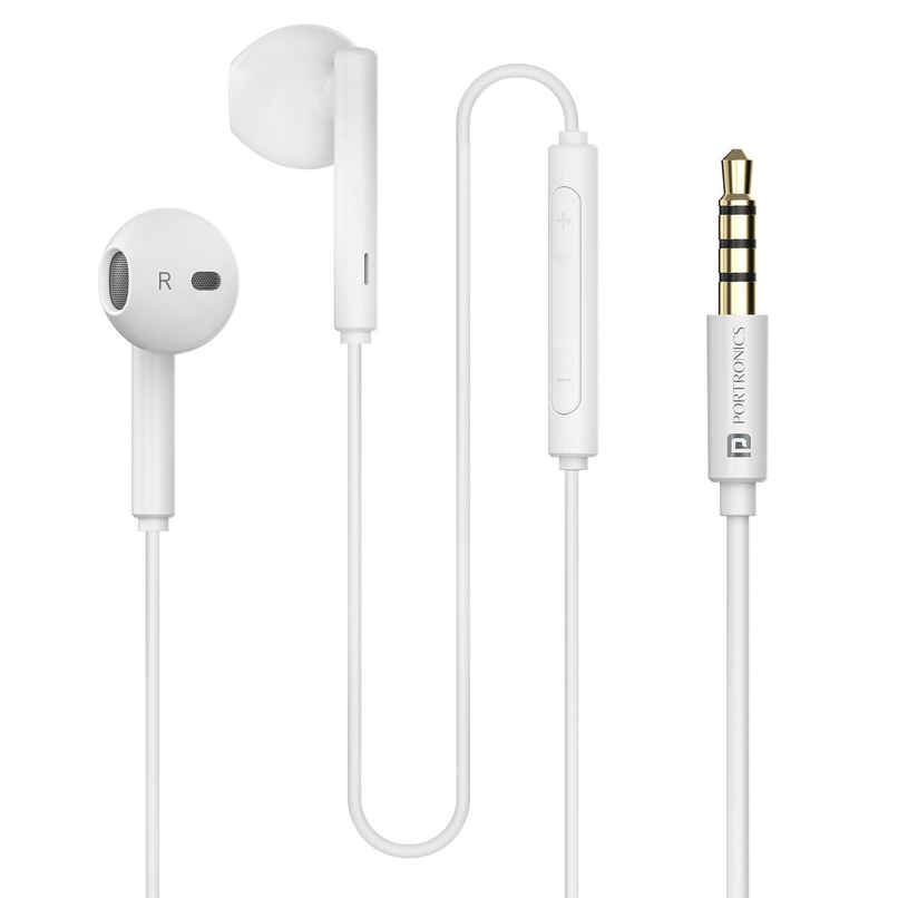 Portronics Conch Theta A 3.5mm Wired Earphone White