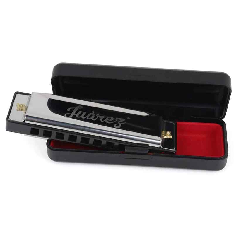 Juarez Jrz10Hm Key C Diatonic Blues Harmonica 10 Hole 20 Tones Case, Kids & Professionals, Silver Juarez Jrz10Hm Key C Diatonic Blues Harmonica 10 Hole 20 Tones Case, Kids & Professionals, Silver