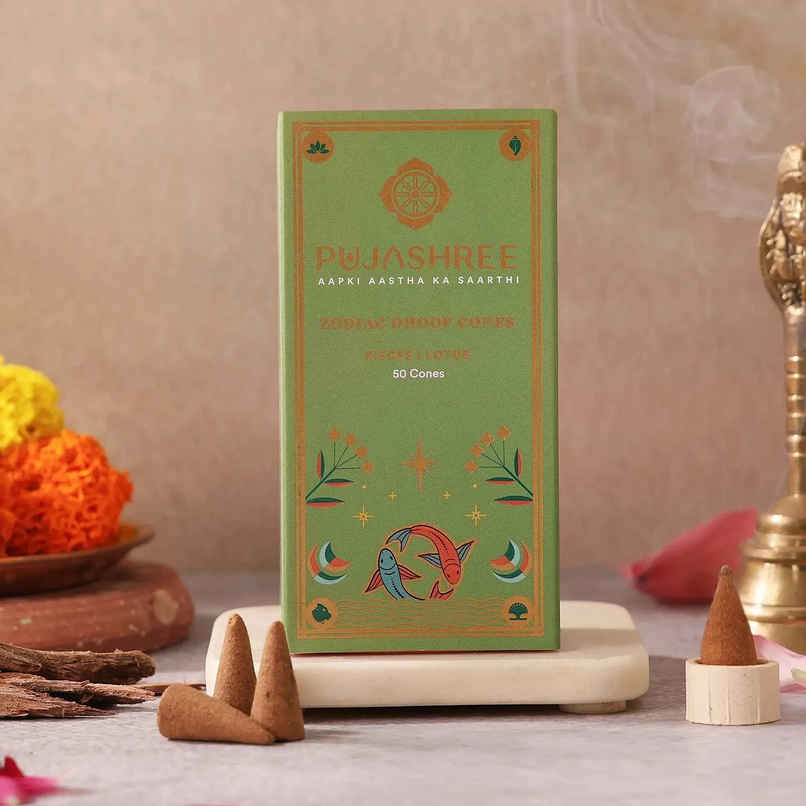 Pujashree Zodiac Dhoop Cones | Pisces - Lotus Pujashree Zodiac Dhoop Cones | Pisces - Lotus