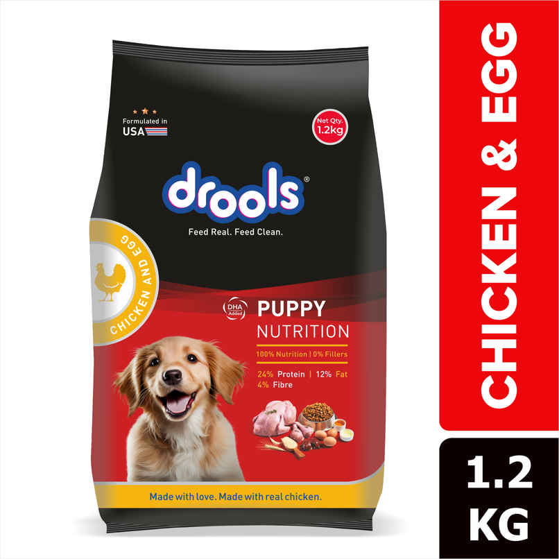 Drools Chicken and Egg Puppy Dry Dog Food, 1.2kg Drools Chicken and Egg Puppy Dry Dog Food, 1.2kg