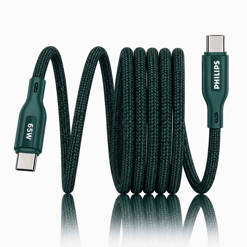 Philips DLC4130CT/94 65W USB Type-C to Type-C Fast Charging Cable | Nylon Braided | 1m