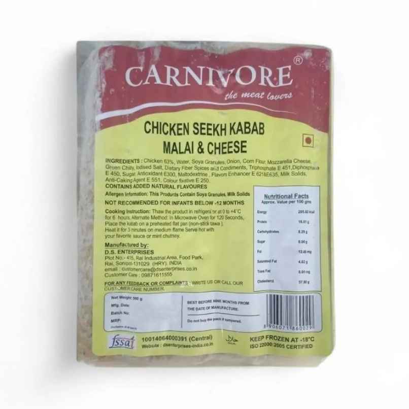 Carnivore Chicken Seekh Kabab Malai & Cheese