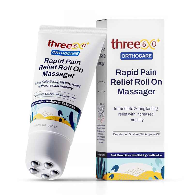 three60+ Rapid Pain Relief Roll On Massager - Immediate and Long Lasting three60+ Rapid Pain Relief Roll On Massager - Immediate and Long Lasting