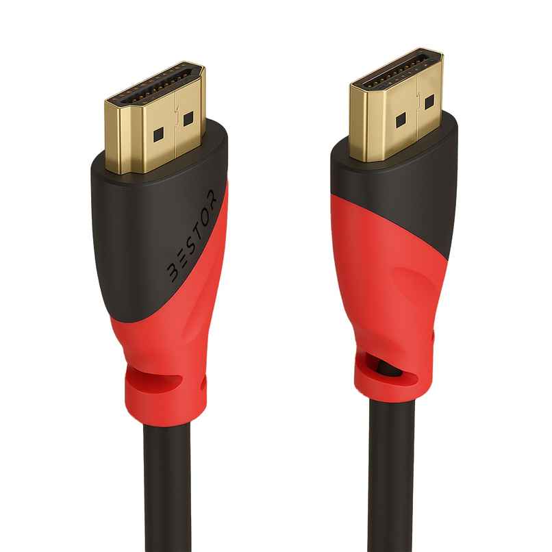 Bestor 4K 60Hz PVC HDMI Cable with ARC Support for Smart HDTV Laptop Monitor Projector(1.5M) - Red & Black