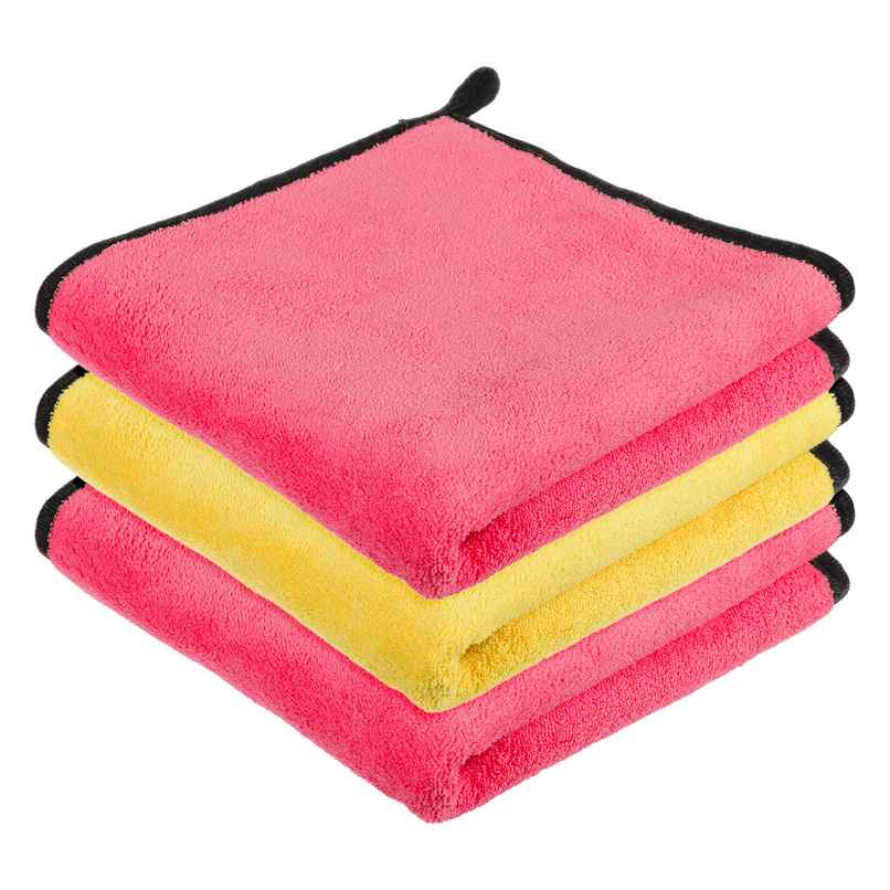 Kuber Industries 400 GSM Cleaning Towel for Kitchen with Hanging Loop|40x40|Pack of 3|Multi