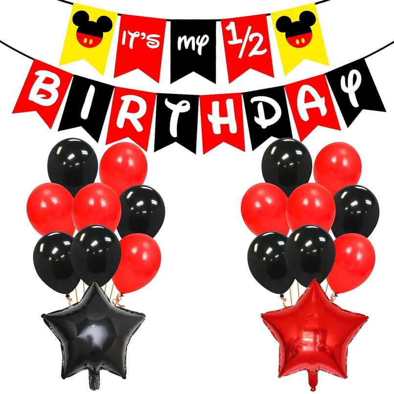 Half Birthday Decorations For Baby Boy Combo | Pack Of 28 | Party Propz