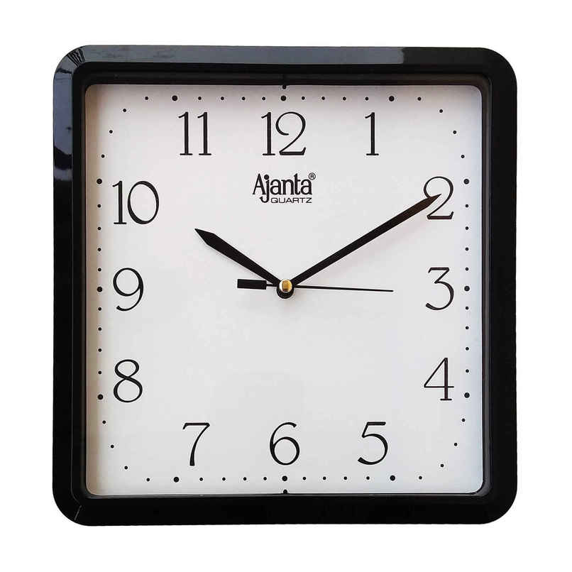 Ajanta Plastic Abstract Black Analog Wall Clock (21.6 cm x 21.6 cm x 3.2 cm)