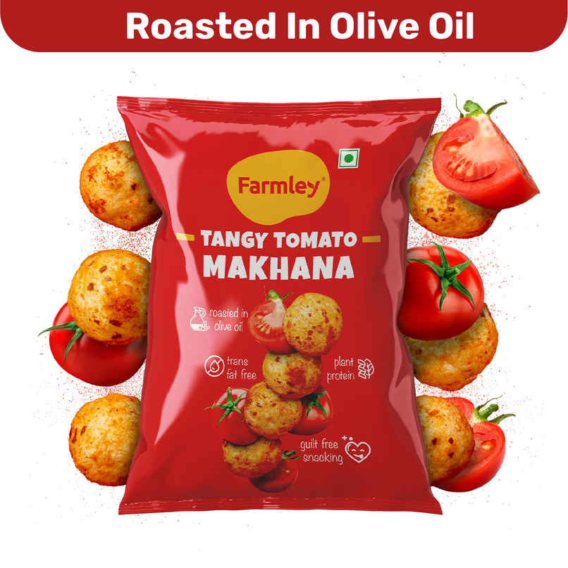 Farmley Tangy Tomato Makhana Roasted In Olive Oil Healthy Snacks