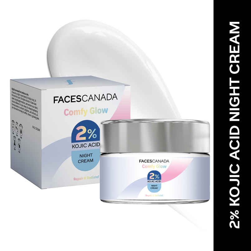 FACES CANADA Comfy Glow 2% Kojic Acid Night Cream | Fades Dark Spots & Acne Marks