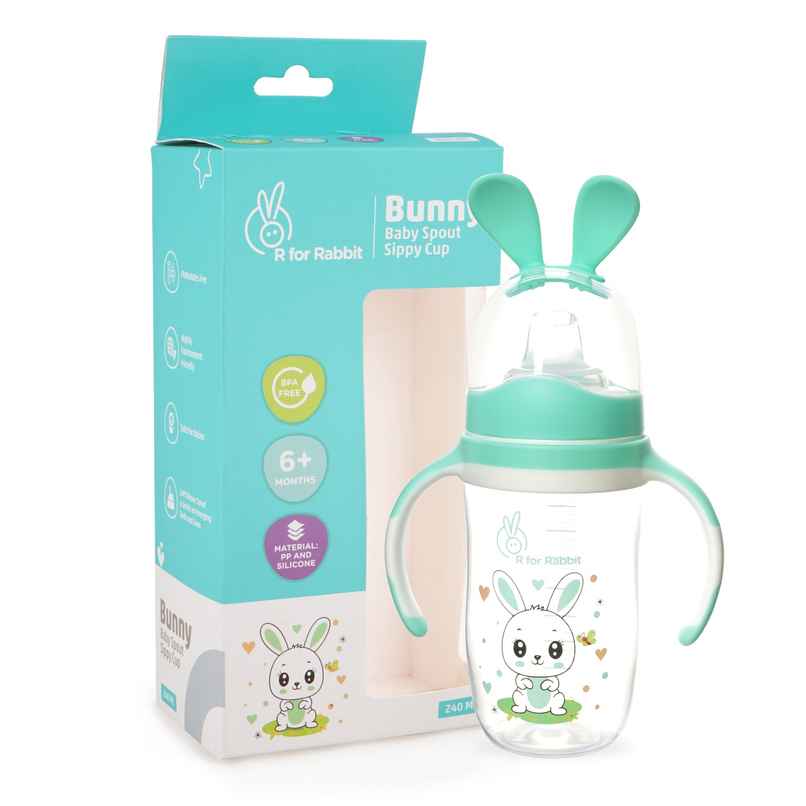 R for Rabbit Bunny Baby Spout Sippy Cup Bottle 240 ML Green R for Rabbit Bunny Baby Spout Sippy Cup Bottle 240 ML Green