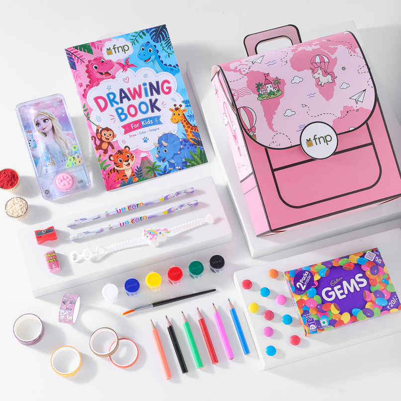 FNP Rakhi Princess School Bag Hamper for Kids