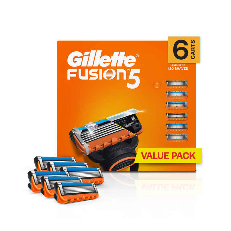 Gillette Fusion Manual Shaving Razor Blades For Men (6 Cartridges)