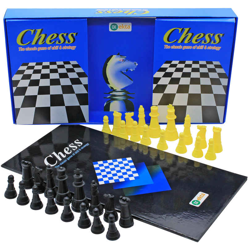 Ekta Chess Senior Game Set, Classic Game for All Ages with Durable Plastic Pieces Ekta Chess Senior Game Set, Classic Game for All Ages with Durable Plastic Pieces
