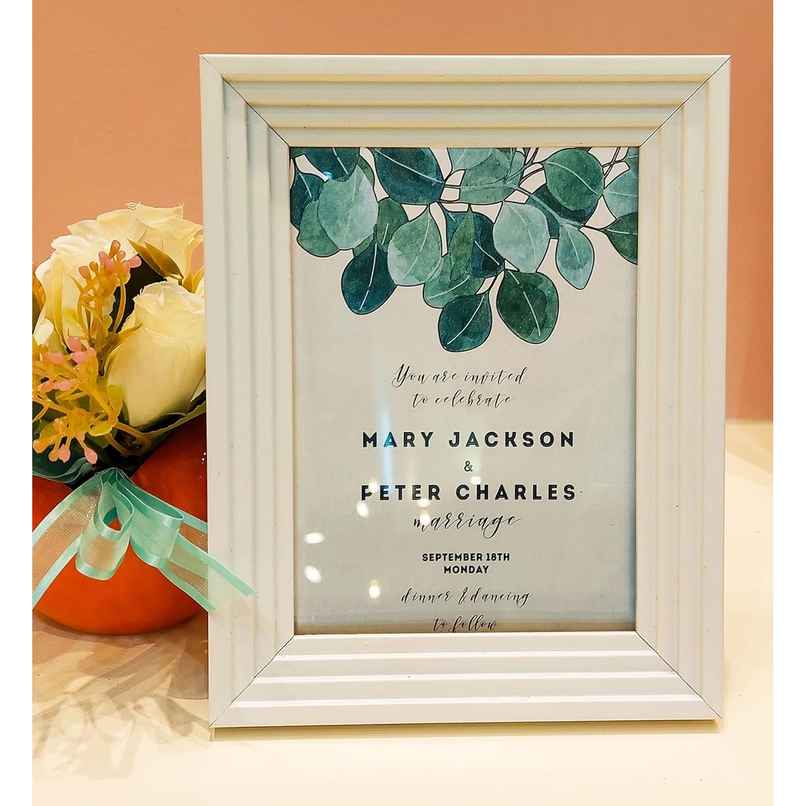 Art Street Premium 3D Table Top Photo Frame | Designer Picture Frames | White | Size 4 x 6 inch