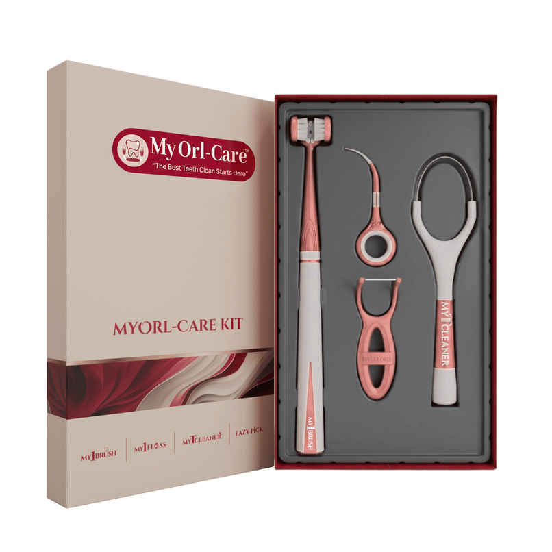 My Orl-Care Kit | 3-Sided Soft Bristle Toothbrush, Floss, Tongue Cleaner, Toothpick My Orl-Care Kit | 3-Sided Soft Bristle Toothbrush, Floss, Tongue Cleaner, Toothpick