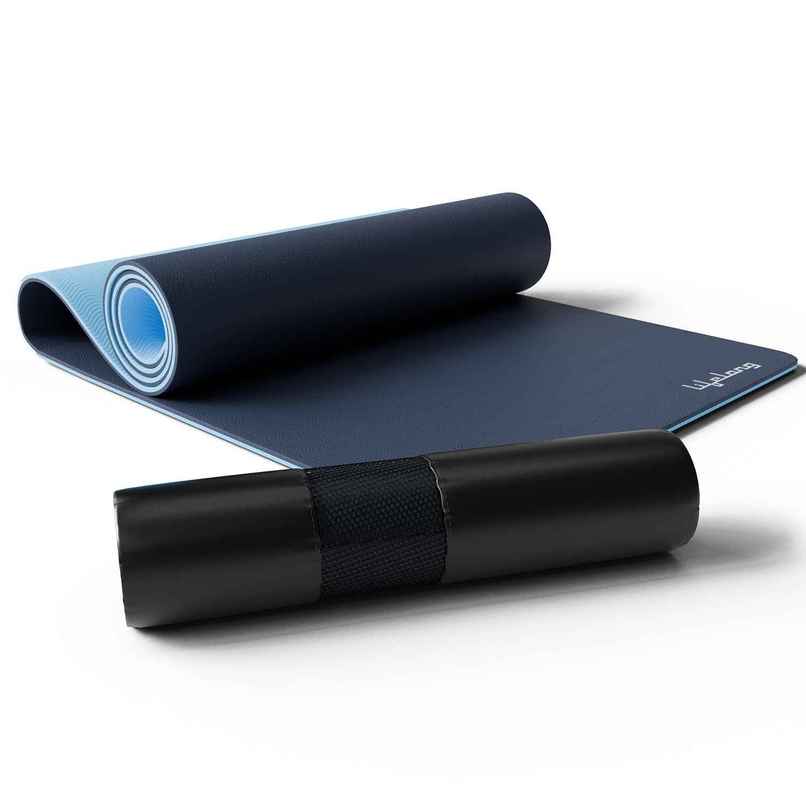 Lifelong 6mm Dual Color Anti-Slip Yoga Mat with Carry bag | Navy Blue and Blue Lifelong 6mm Dual Color Anti-Slip Yoga Mat with Carry bag | Navy Blue and Blue
