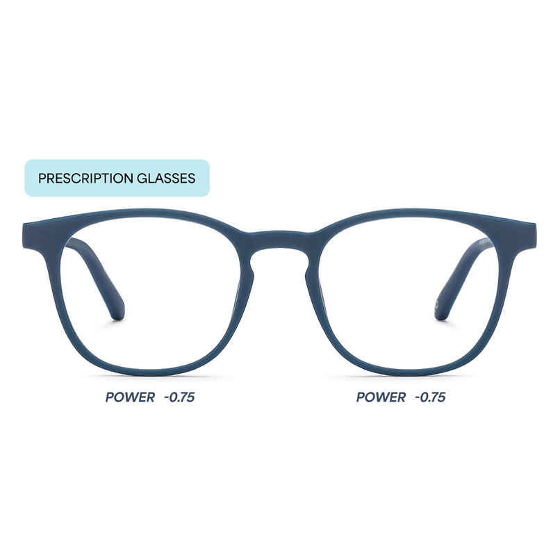 Hustlr Power by Lenskart Unisex Acetate Computer Glasses | Navy Blue - M