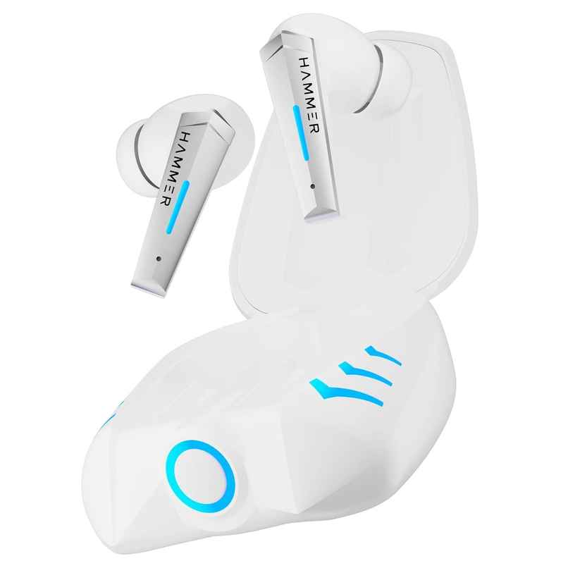Hammer Arcade True Wireless Gaming Earbuds With Rgb Lights | Bluetooth V5.3 | Made In India - White Hammer Arcade True Wireless Gaming Earbuds With Rgb Lights | Bluetooth V5.3 | Made In India - White