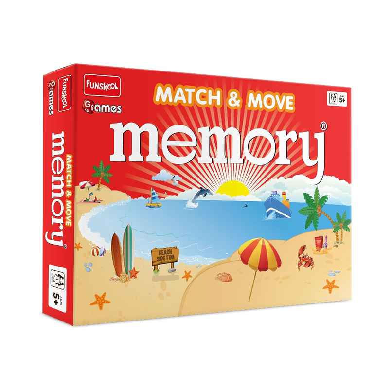 Funskool Games Memory Match & Move | Game Board, Wild Card, Playing Piece, 24 Picture Card | 5+ year