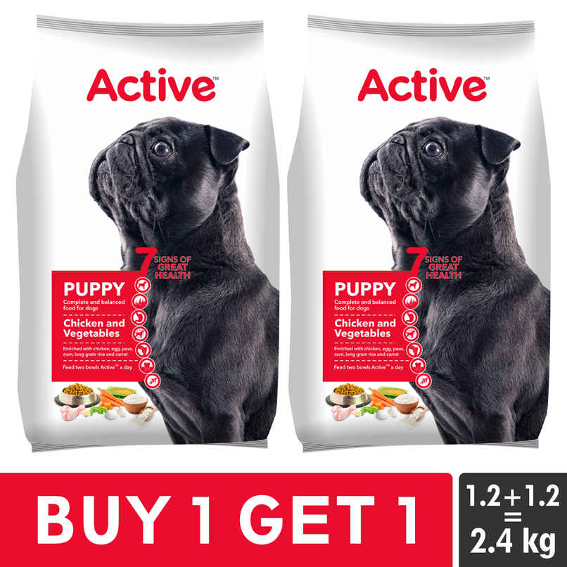 Active Puppy Chicken and Vegetables Dry Dog Food (Buy 1 Get 1 Free)