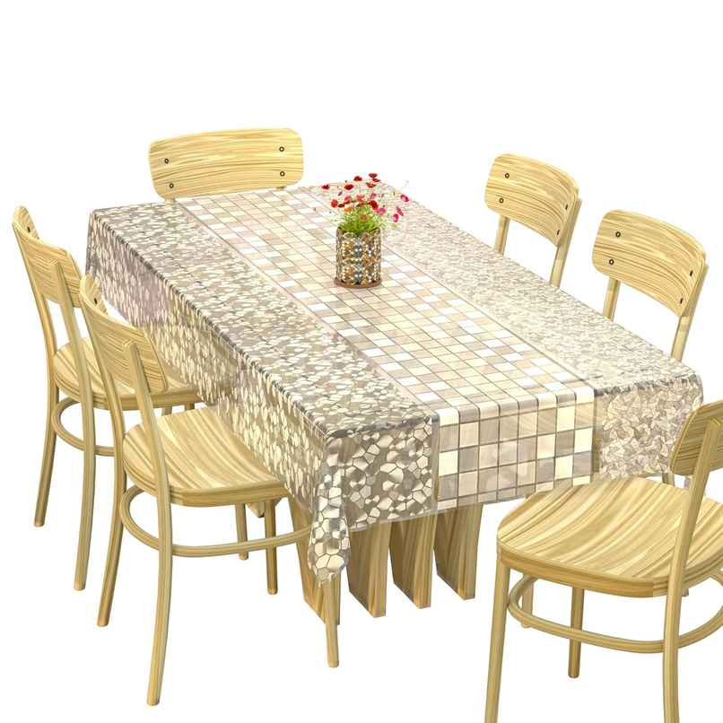 Kuber Industries PVC Dining Table Cover 6 Seater | Waterproof & Heat Resistant | Transparent Kuber Industries PVC Dining Table Cover 6 Seater | Waterproof & Heat Resistant | Transparent